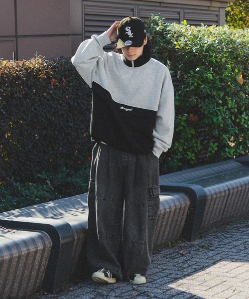 kutir（クティール）の「配色切替ハーフジップスウェット（スウェット・メンズ・ネイビー/ブラック・MEDIUM/LARGE）」の13枚目の写真