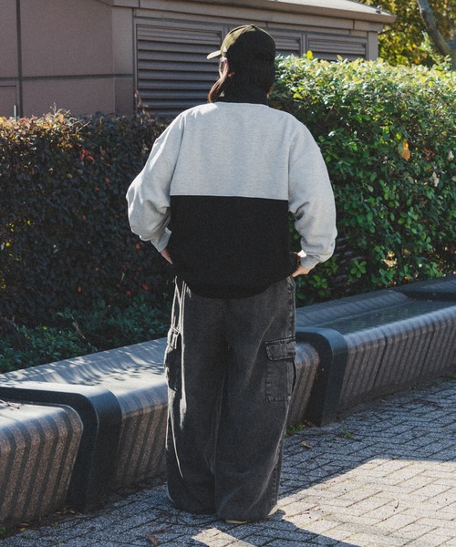 kutir（クティール）の「配色切替ハーフジップスウェット（スウェット・メンズ・ネイビー/ブラック・MEDIUM/LARGE）」の16枚目の写真