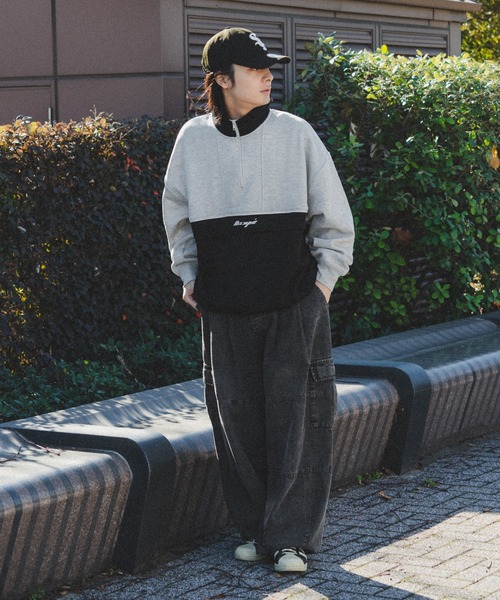 kutir（クティール）の「配色切替ハーフジップスウェット（スウェット・メンズ・ネイビー/ブラック・MEDIUM/LARGE）」の14枚目の写真