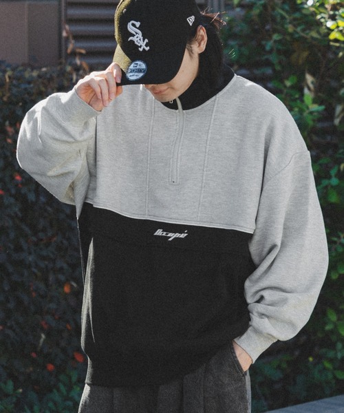 kutir（クティール）の「配色切替ハーフジップスウェット（スウェット・メンズ・ネイビー/ブラック・MEDIUM/LARGE）」の10枚目の写真