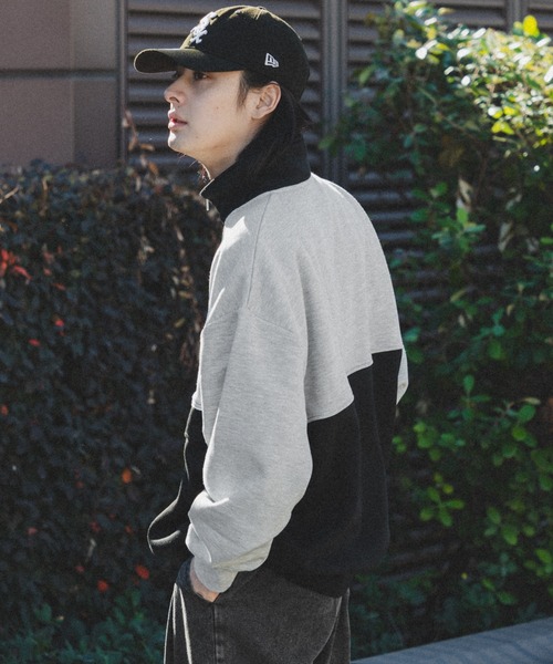 kutir（クティール）の「配色切替ハーフジップスウェット（スウェット・メンズ・ネイビー/ブラック・MEDIUM/LARGE）」の11枚目の写真