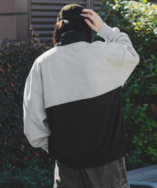 kutir（クティール）の「配色切替ハーフジップスウェット（スウェット・メンズ・ネイビー/ブラック・MEDIUM/LARGE）」の12枚目の写真