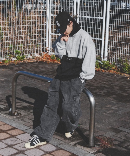 kutir（クティール）の「配色切替ハーフジップスウェット（スウェット・メンズ・ネイビー/ブラック・MEDIUM/LARGE）」の17枚目の写真