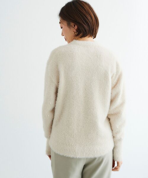 le.coeur blanc(ルクールブラン)の「フェザーヤーンパールデザインニット(ニット/セーター・レディース・ブラック/ベージュ/ピンク・38)」の17枚目の写真