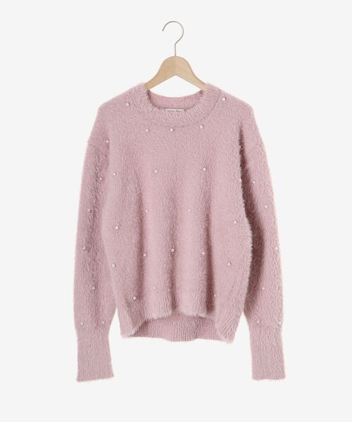 le.coeur blanc(ルクールブラン)の「フェザーヤーンパールデザインニット(ニット/セーター・レディース・ブラック/ベージュ/ピンク・38)」の20枚目の写真