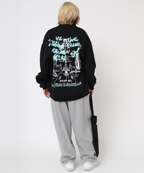 RNA（アールエヌエー）の「M2206 MASH UP裏毛スタジャン（ブルゾン・レディース・ブラック/グリーン/ネイビー・MEDIUM）」の15枚目の写真