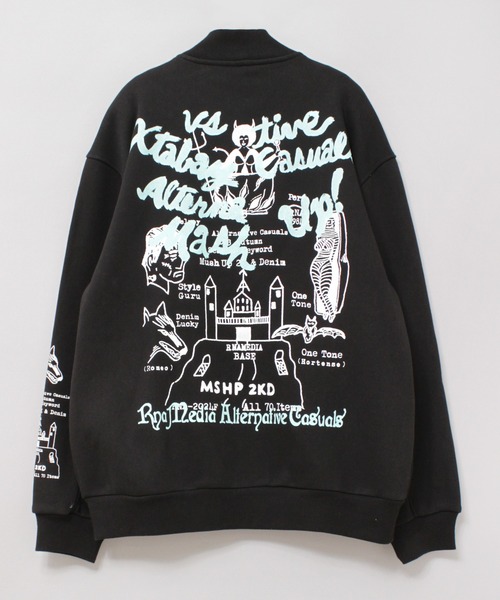 RNA（アールエヌエー）の「M2206 MASH UP裏毛スタジャン（ブルゾン・レディース・ブラック/グリーン/ネイビー・MEDIUM）」の5枚目の写真