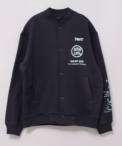 RNA（アールエヌエー）の「M2206 MASH UP裏毛スタジャン（ブルゾン・レディース・ブラック/グリーン/ネイビー・MEDIUM）」の8枚目の写真