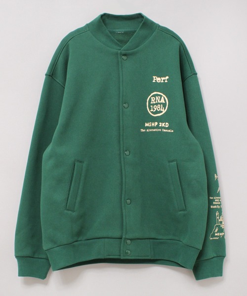 RNA（アールエヌエー）の「M2206 MASH UP裏毛スタジャン（ブルゾン・レディース・ブラック/グリーン/ネイビー・MEDIUM）」の6枚目の写真