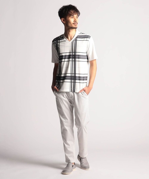 NICOLE CLUB FOR MEN（ニコルクラブフォーメン）の「総柄ストレッチライトポンチ半袖Tシャツ（Tシャツ/カットソー・メンズ・ホワイト系/その他1/その他2・MEDIUM/LARGE/X-LARGE）」の4枚目の写真