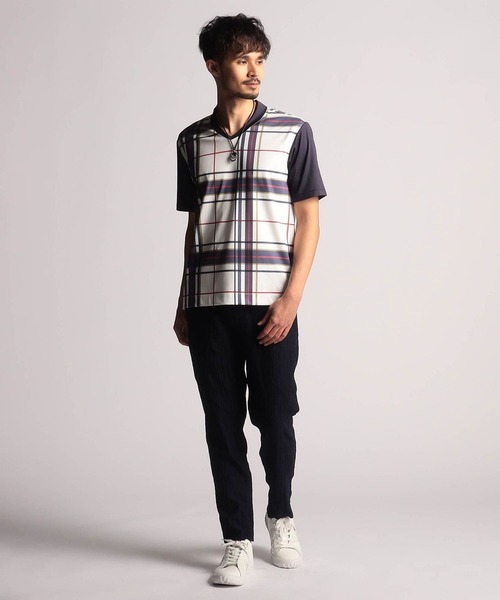 NICOLE CLUB FOR MEN（ニコルクラブフォーメン）の「総柄ストレッチライトポンチ半袖Tシャツ（Tシャツ/カットソー・メンズ・ホワイト系/その他1/その他2・MEDIUM/LARGE/X-LARGE）」の5枚目の写真
