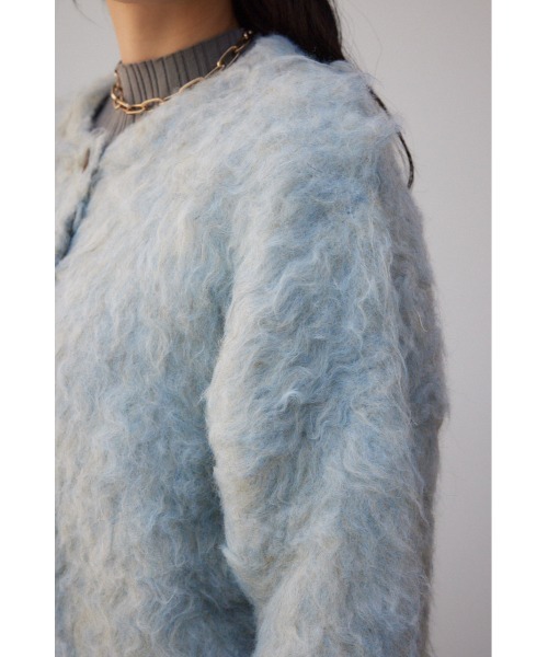 AZUL by moussy(アズールバイマウジー)の「シャギーボタンロングカーディガン(カーディガン/ボレロ・レディース・チャコールグレー/ライトブルー・FREE)」の21枚目の写真
