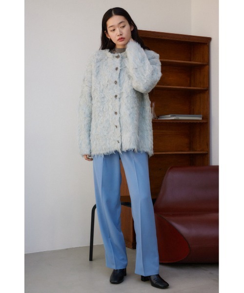 AZUL by moussy(アズールバイマウジー)の「シャギーボタンロングカーディガン(カーディガン/ボレロ・レディース・チャコールグレー/ライトブルー・FREE)」の16枚目の写真