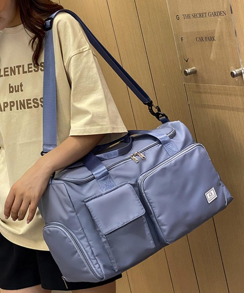 LA VORAGINE(ラ ヴォラジネ)の「撥水加工 大容量トラベルボストンバッグ ヨガ トレーニング スポーツ フィットネス ピラティス ランニング(ボストンバッグ・レディース・ブラック/ラベンダー/ライトピンク/ミント/サックスブルー/ピンク/ブルー/グリーン/グレー/ネイビー/ベージュ/パープル・FREE)」の8枚目の写真