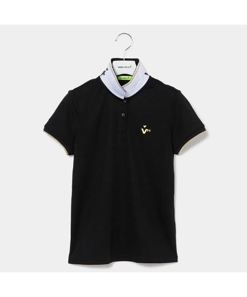 VIVA HEART(ビバハート)の「【VIVA HEART/GOLF】襟裏ロゴベーシック半袖ポロ(ポロシャツ・レディース・ネイビー/イエロー/ブラック/オフホワイト・40/38/42)」の11枚目の写真