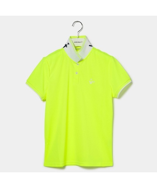 VIVA HEART(ビバハート)の「【VIVA HEART/GOLF】襟裏ロゴベーシック半袖ポロ(ポロシャツ・レディース・ネイビー/イエロー/ブラック/オフホワイト・40/38/42)」の15枚目の写真