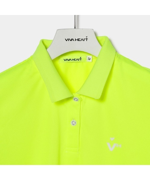 VIVA HEART(ビバハート)の「【VIVA HEART/GOLF】襟裏ロゴベーシック半袖ポロ(ポロシャツ・レディース・ネイビー/イエロー/ブラック/オフホワイト・40/38/42)」の17枚目の写真