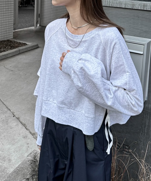 feepur(フェピュール)の「サイドジップショートミニ裏毛スウェット(スウェット・レディース・ブラック/オフホワイト/オートミール・MEDIUM)」の3枚目の写真