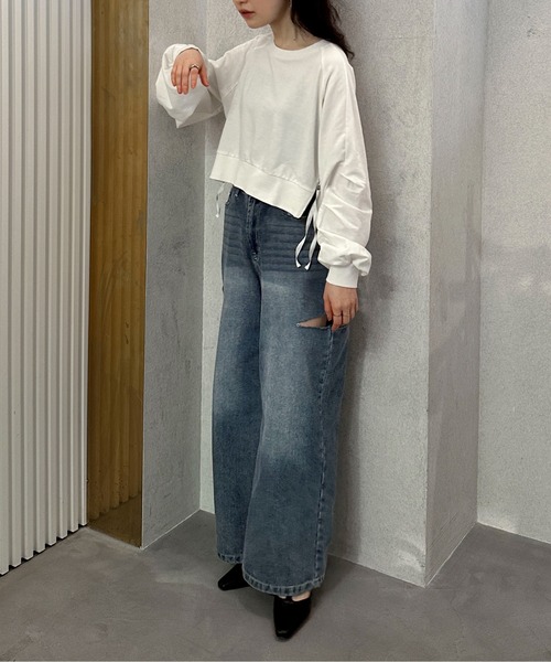 feepur(フェピュール)の「サイドジップショートミニ裏毛スウェット(スウェット・レディース・ブラック/オフホワイト/オートミール・MEDIUM)」の21枚目の写真