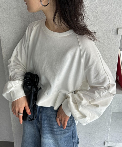 feepur(フェピュール)の「サイドジップショートミニ裏毛スウェット(スウェット・レディース・ブラック/オフホワイト/オートミール・MEDIUM)」の19枚目の写真
