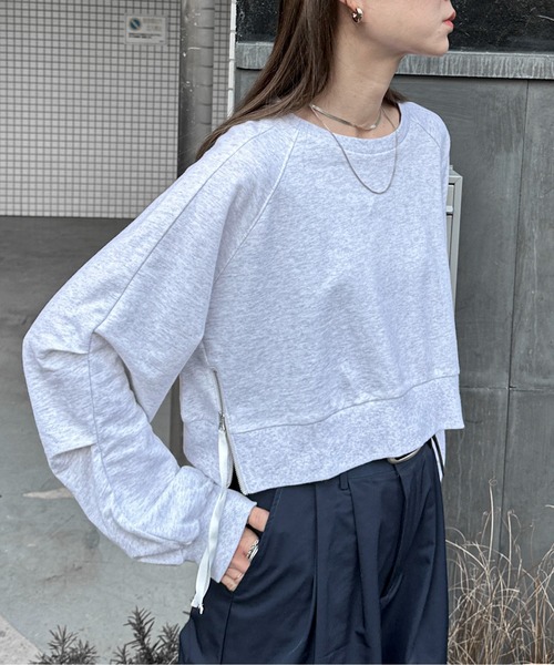feepur(フェピュール)の「サイドジップショートミニ裏毛スウェット(スウェット・レディース・ブラック/オフホワイト/オートミール・MEDIUM)」の6枚目の写真