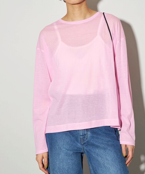 CITEN(シテン)の「<CITEN>シアー ユルTシャツ(Tシャツ/カットソー・レディース・ホワイト/ライトブルー/ブラック/ベージュ/ピンク/イエロー・FREE)」の14枚目の写真