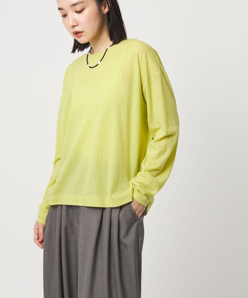 CITEN(シテン)の「<CITEN>シアー ユルTシャツ(Tシャツ/カットソー・レディース・ホワイト/ライトブルー/ブラック/ベージュ/ピンク/イエロー・FREE)」の17枚目の写真
