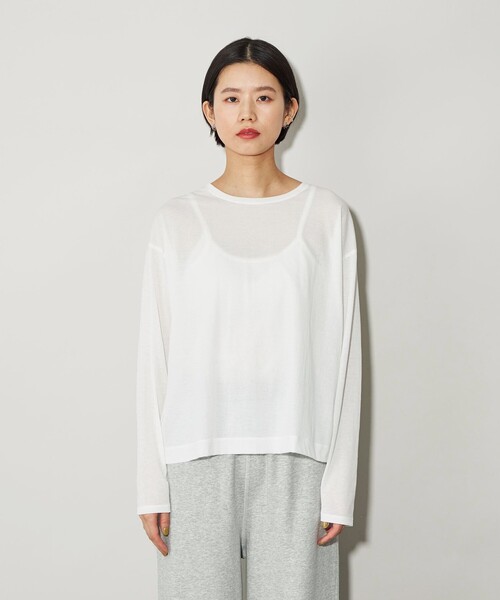 CITEN(シテン)の「<CITEN>シアー ユルTシャツ(Tシャツ/カットソー・レディース・ホワイト/ライトブルー/ブラック/ベージュ/ピンク/イエロー・FREE)」の19枚目の写真