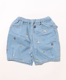 [ベビー]いちご刺繍ストレッチデニムカボチャパンツ