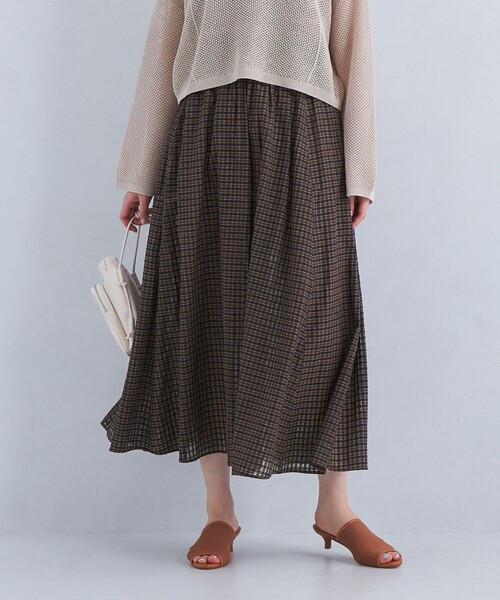 セール】［size SHORTあり］シアー ギンガム チェック スカート  