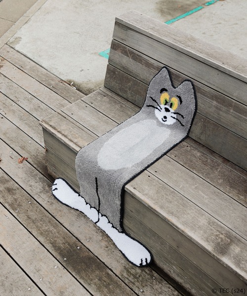 Tom＆Jerry（トムアンドジェリー）の「【公式】トムとジェリー　階段トム タフトマット（ラグ/マット・レディース・グレー・FREE）」の2枚目の写真