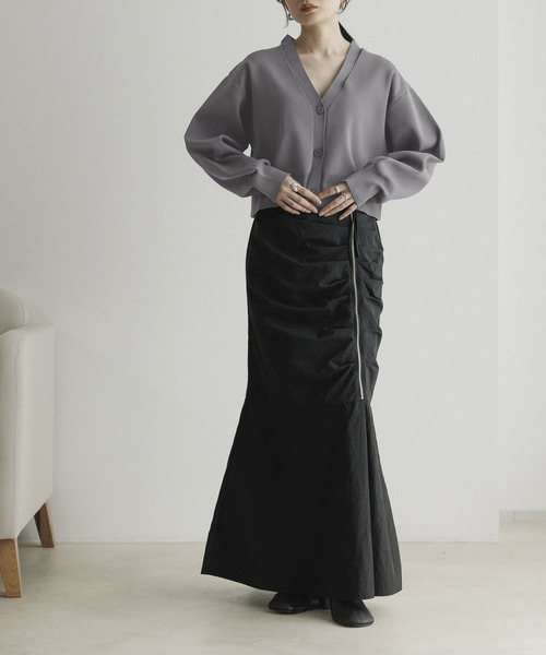 CE'E_SE'E（シーシー）の「ショルダースリットニットカーディガン（カーディガン/ボレロ・レディース・チャコールグレー/オフホワイト/ブラック・FREE）」の8枚目の写真