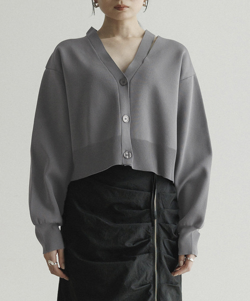 CE'E_SE'E（シーシー）の「ショルダースリットニットカーディガン（カーディガン/ボレロ・レディース・チャコールグレー/オフホワイト/ブラック・FREE）」の12枚目の写真