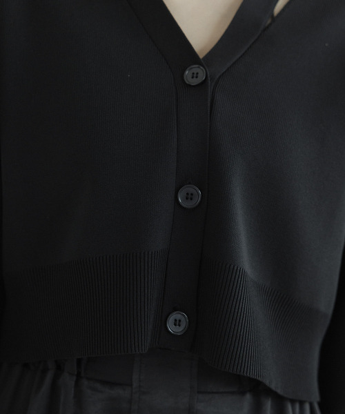CE'E_SE'E（シーシー）の「ショルダースリットニットカーディガン（カーディガン/ボレロ・レディース・チャコールグレー/オフホワイト/ブラック・FREE）」の22枚目の写真
