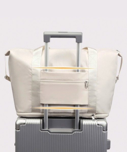セール】トラベルバッグ 大容量 ボストン 折り畳み ラテカラー 2段階