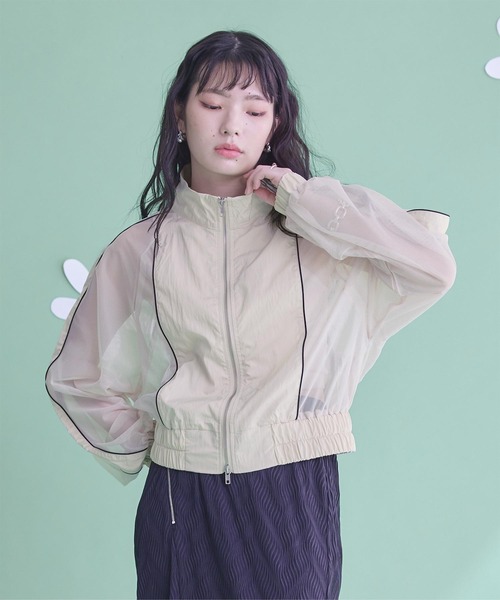 miette(ミエット)の「ダブルジップメッシュブルゾン(ブルゾン・レディース・ブラック/グレー/ホワイト系その他・FREE)」の2枚目の写真