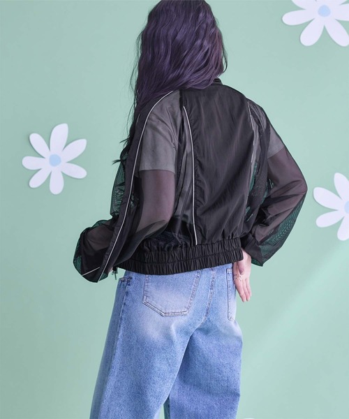 miette(ミエット)の「ダブルジップメッシュブルゾン(ブルゾン・レディース・ブラック/グレー/ホワイト系その他・FREE)」の14枚目の写真