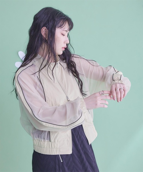 miette(ミエット)の「ダブルジップメッシュブルゾン(ブルゾン・レディース・ブラック/グレー/ホワイト系その他・FREE)」の5枚目の写真