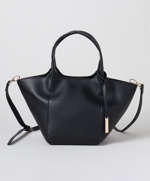 THE SHOP TK （ザ ショップ ティーケー ）の「◆【軽量／2way】ポケット付きシュリンクトートバッグ（トートバッグ・レディース・ブラック/グレー/ピンク系・00）」の2枚目の写真