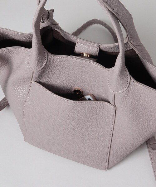 THE SHOP TK （ザ ショップ ティーケー ）の「◆【軽量／2way】ポケット付きシュリンクトートバッグ（トートバッグ・レディース・ブラック/グレー/ピンク系・00）」の14枚目の写真