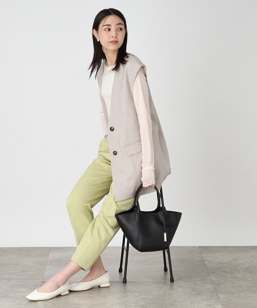 THE SHOP TK （ザ ショップ ティーケー ）の「◆【軽量／2way】ポケット付きシュリンクトートバッグ（トートバッグ・レディース・ブラック/グレー/ピンク系・00）」の18枚目の写真