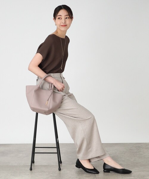 THE SHOP TK （ザ ショップ ティーケー ）の「◆【軽量／2way】ポケット付きシュリンクトートバッグ（トートバッグ・レディース・ブラック/グレー/ピンク系・00）」の19枚目の写真