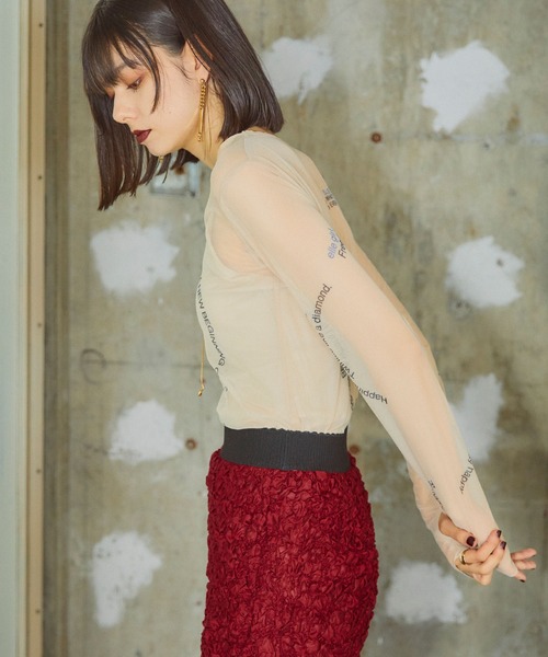 ELLEgirl(エルガール)の「タトゥープリントシアートップス【ELLEgirl/エル ガール】(Tシャツ/カットソー・レディース・ブラック/ベージュ/ブラック系その他/ベージュ系その他・FREE)」の17枚目の写真