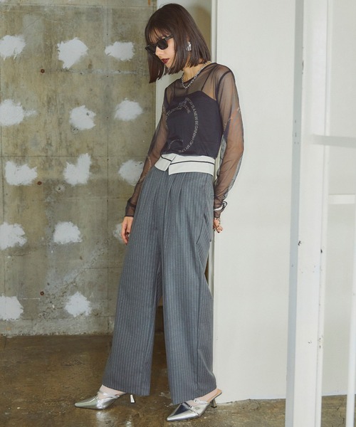 ELLEgirl(エルガール)の「タトゥープリントシアートップス【ELLEgirl/エル ガール】(Tシャツ/カットソー・レディース・ブラック/ベージュ/ブラック系その他/ベージュ系その他・FREE)」の9枚目の写真