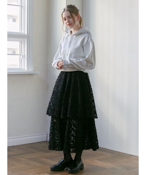 dazzlin（ダズリン）の「＜dazzlinコラボ＞ロゴショートフーディ（パーカー・レディース・イエロー/ベージュ/グレー・FREE）」の7枚目の写真