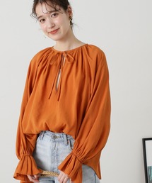 N.(N. Natural Beauty Basic) | ◆Vネックギャザーチュニックブラウス(シャツ/ブラウス)