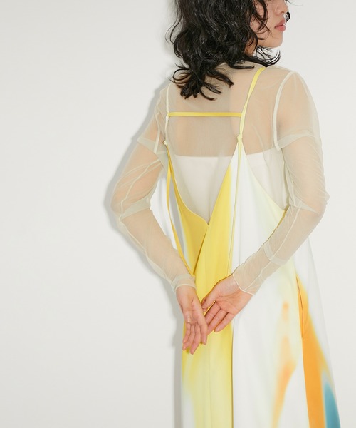 ADAM ET ROPE'(アダムエロペ)の「シアージャージープルオーバー(Tシャツ/カットソー・レディース・ブラック/オフホワイト/ライトグリーン・FREE)」の1枚目の写真