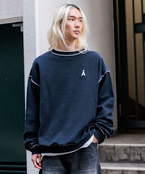 ALAND(エーランド)の「【UNISEX】ALAND/リバースステッチプルオーバー 2997318(スウェット・レディース・ライトグレー/ネイビー/グリーン・MEDIUM/LARGE)」の5枚目の写真