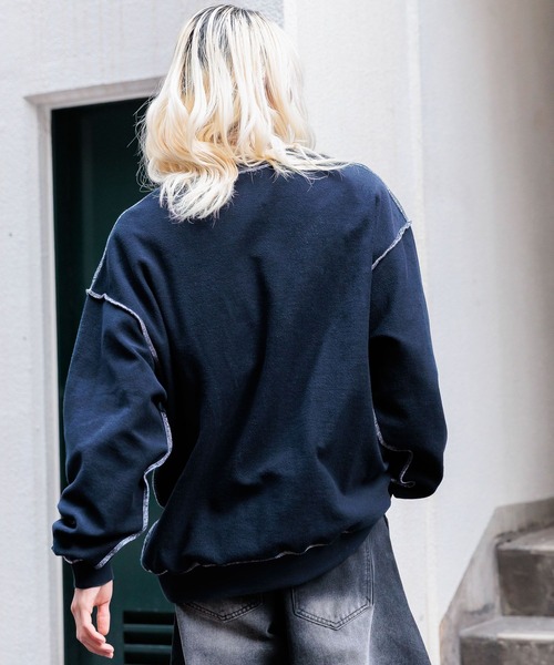 ALAND(エーランド)の「【UNISEX】ALAND/リバースステッチプルオーバー 2997318(スウェット・レディース・ライトグレー/ネイビー/グリーン・MEDIUM/LARGE)」の6枚目の写真