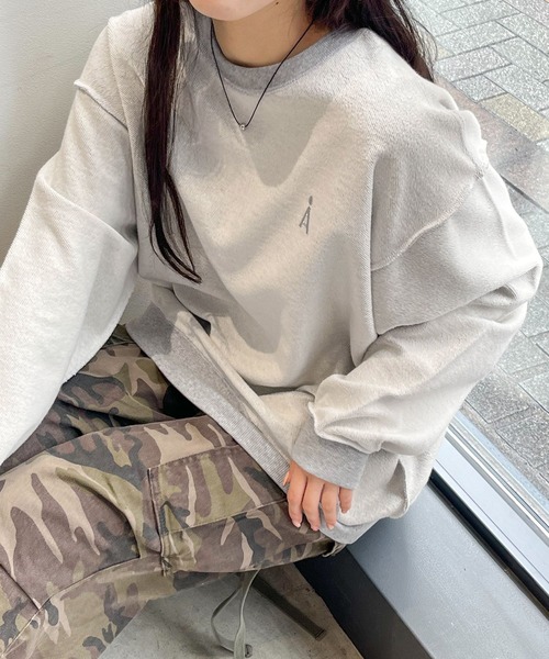 ALAND(エーランド)の「【UNISEX】ALAND/リバースステッチプルオーバー 2997318(スウェット・レディース・ライトグレー/ネイビー/グリーン・MEDIUM/LARGE)」の8枚目の写真